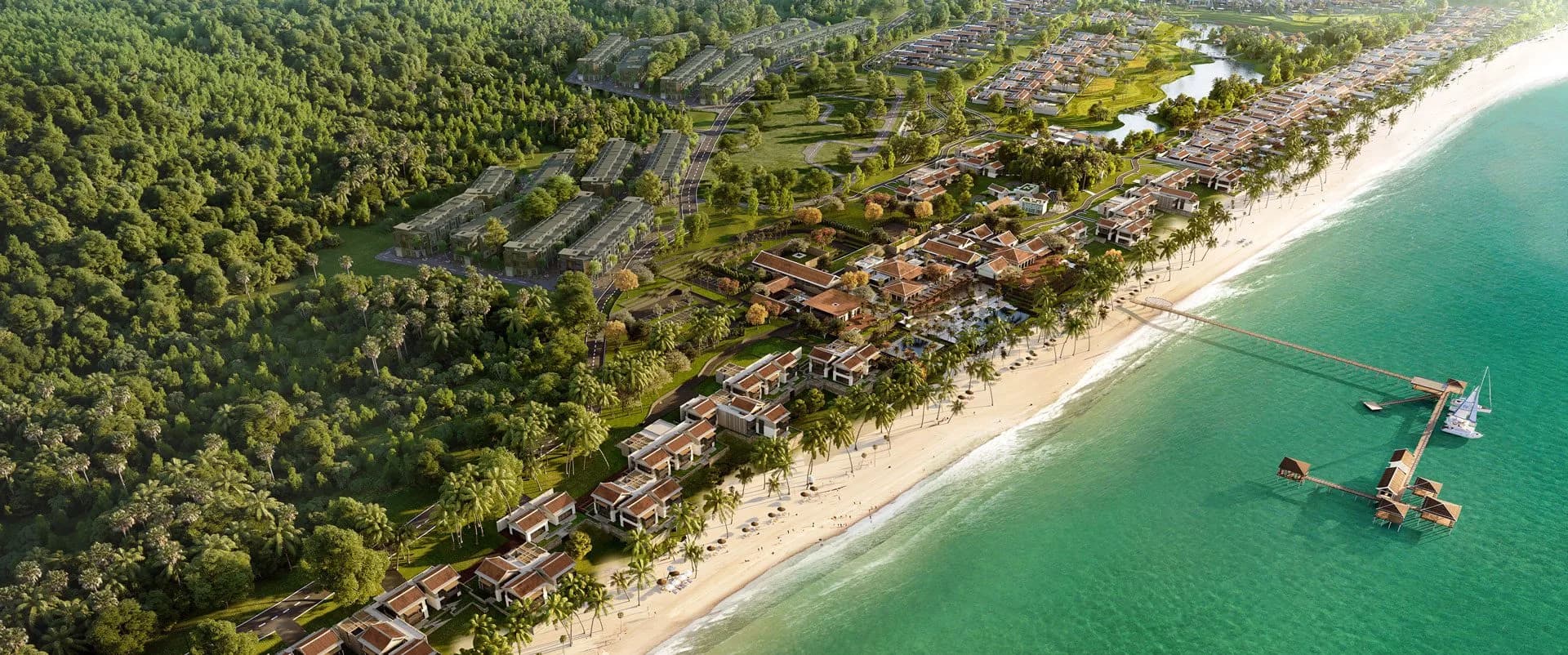 Dãy biệt thự dọc bờ biển Bãi Trường
